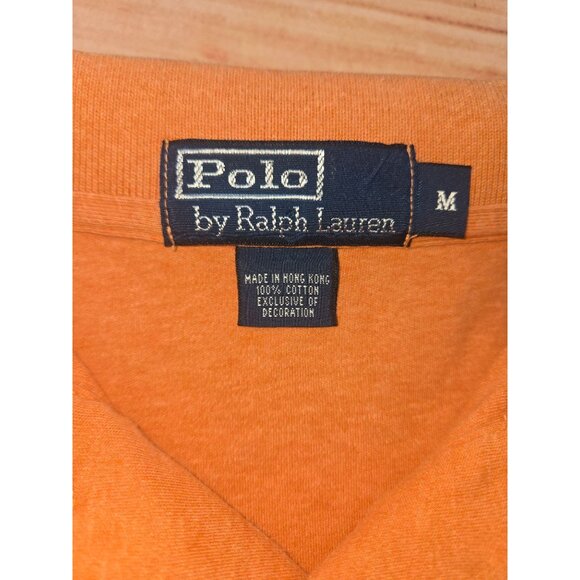 Polo Ralph Lauren Mens Orange Polo Shirt Medium - Picture 5 of 7